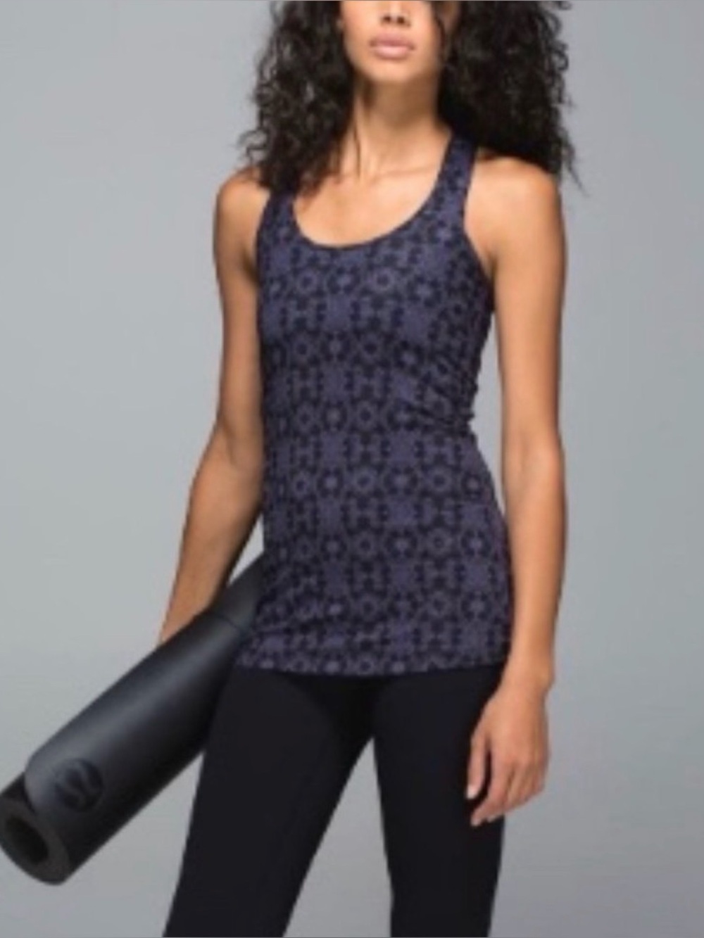 lululemon athletica Purple and Black Patterned Racerback Tank Top - Picture 2 of 6